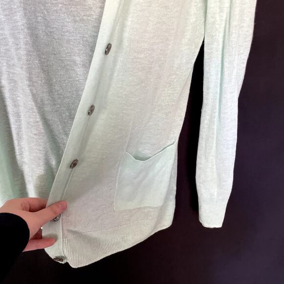Cynthia Rowley soft mint semi sheer button down cardigan women's size medium - Picture 4 of 7
